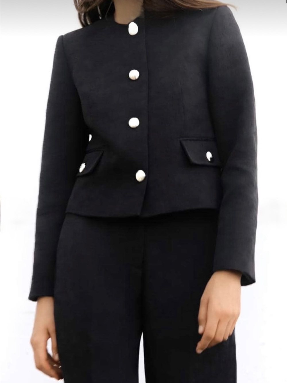 New ZARA Golden Button Black Blazer